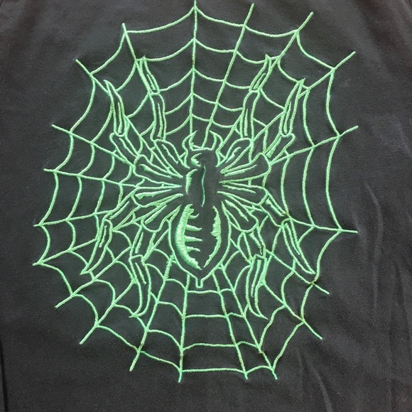 Boys Green Spider Spiderweb tshirt tee - Picture 2 of 2